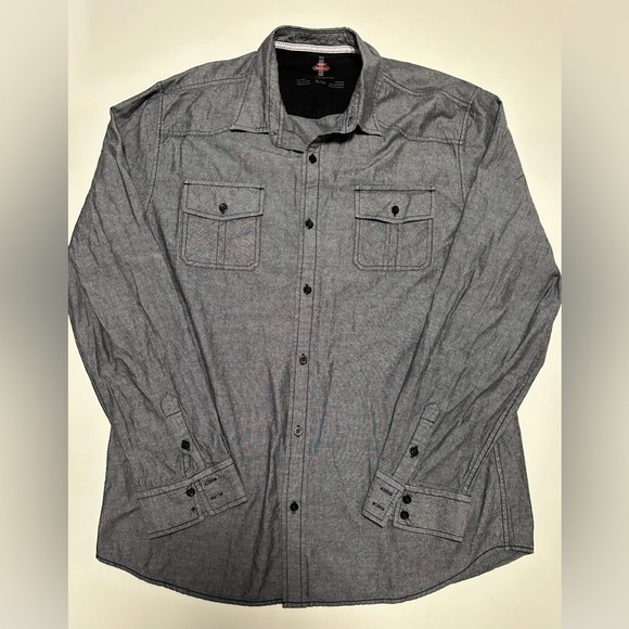 I Jeans By Buffalo Men’s Gray Size Extra Large Long Sleeve Shirt EUC - Picture 1 of 4
